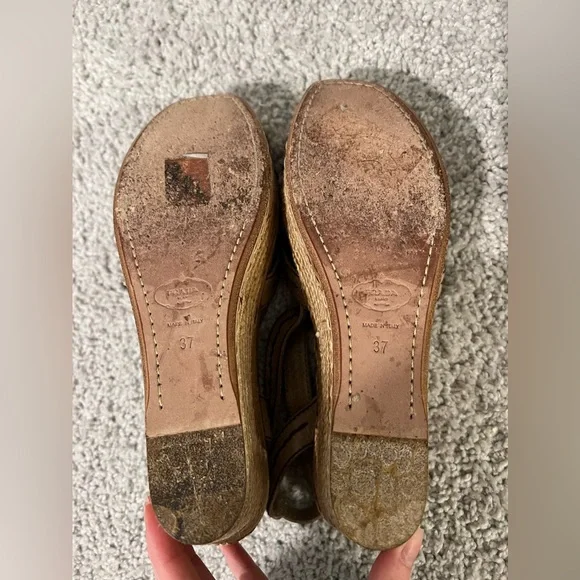 PRADA  vintage‎ wedge heels open toe with amazing details ! - Picture 3 of 15